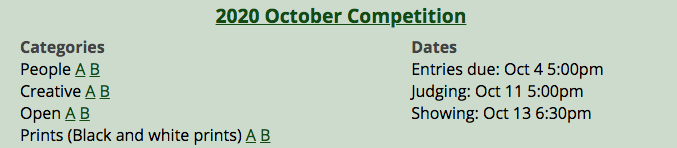 Screenshot of competition schedule item