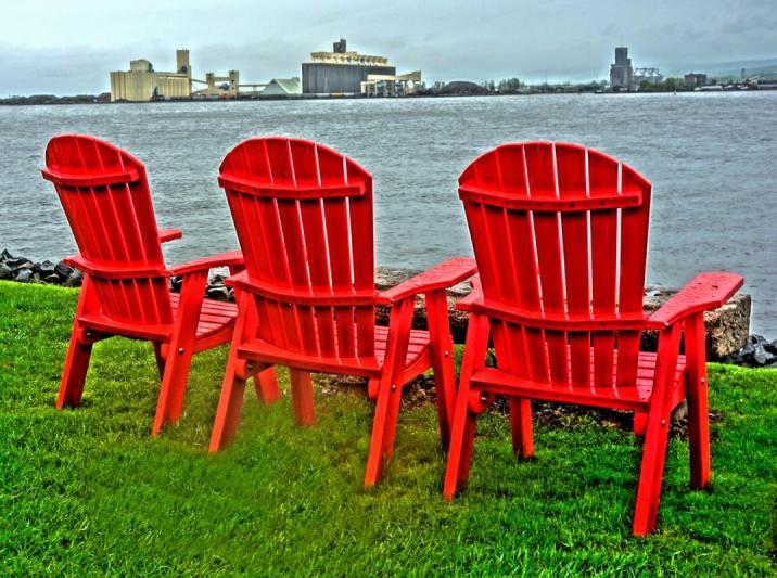Competition entry: Red Chairs Viewing Duluth Harbor