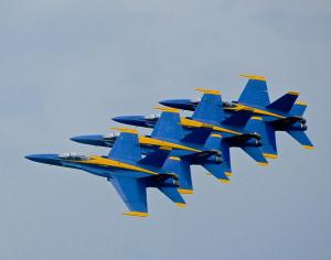 Competition entry: Navy Blue Angels - " Echelon Parade" Formation