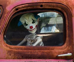 Competition entry: Creepy Clown in a rusty truck