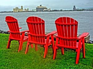 Competition entry: Red Chairs Viewing Duluth Harbor