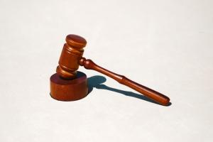 Gavel on a white background.