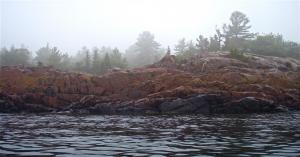 Competition entry: Paddling by Red Rock in Mist