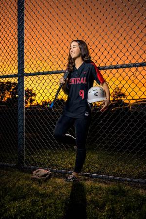 Senior Photos Softball Player by La Crosse Photographer Jeff Wiswell of J.L. Wiswell Photography