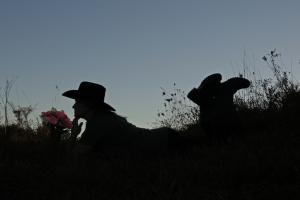 Competition entry: Even Cowgirls Take Time To Smell the Flowers