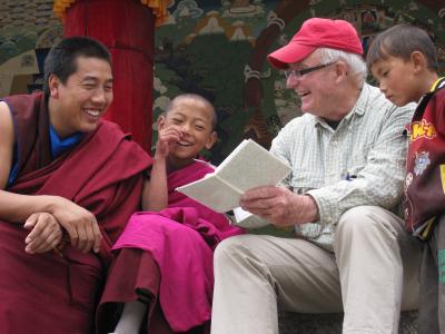 Visiting with Monks