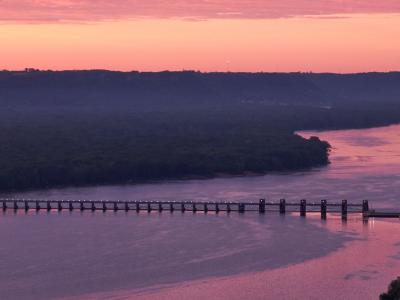 Sunrise over the Mississippi River from Latsch State Park.