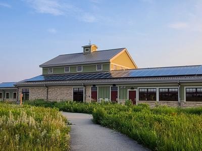 Panorama of the refuge including the visitor center.