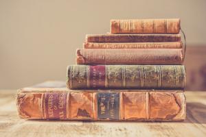 Pile of old books.