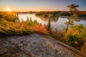 Overlooking a river in fall.
