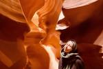 Competition entry: natural light on face in Antelope canyon